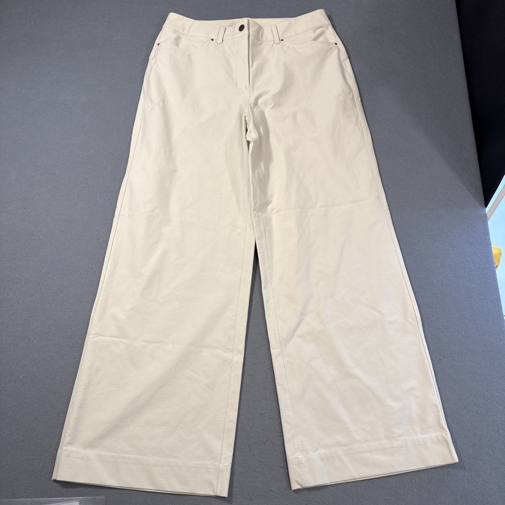 PANTS WIDE LEG Lululemon Women 31 BEIGE City Sleek 5 Pocket NWOT LE5ENJ - Picture 2 of 12